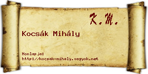 Kocsák Mihály névjegykártya