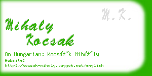 mihaly kocsak business card